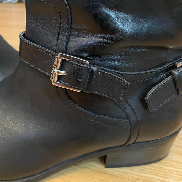 Ralph Lauren Black Leather Boots with Buckles Women Size 8.5 - Picture 2 of 7